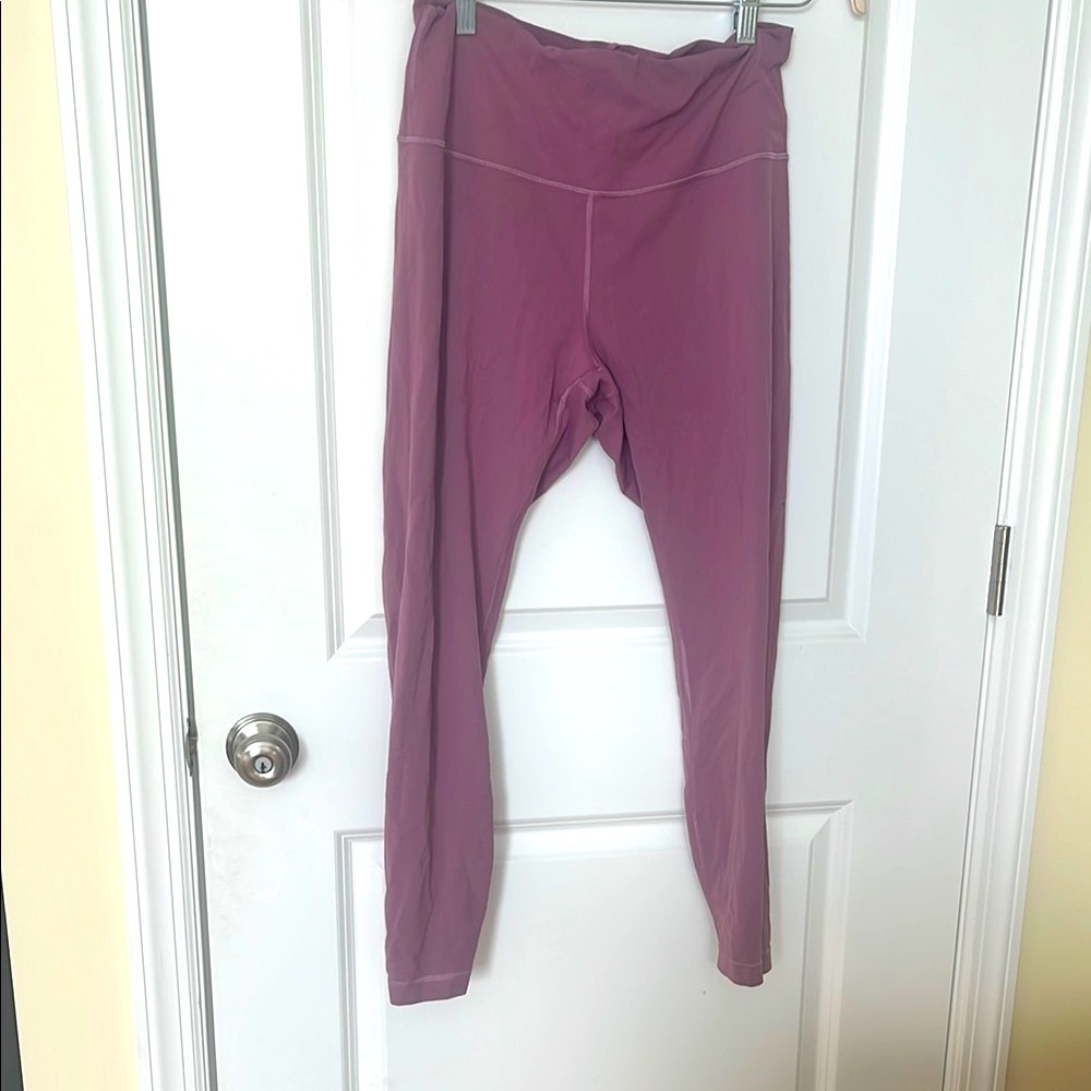 Purple High-Waisted Lululemon Leggings with drawstring